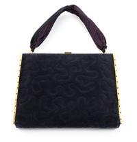 Industria Argentina Black Square Handbag, 1940s