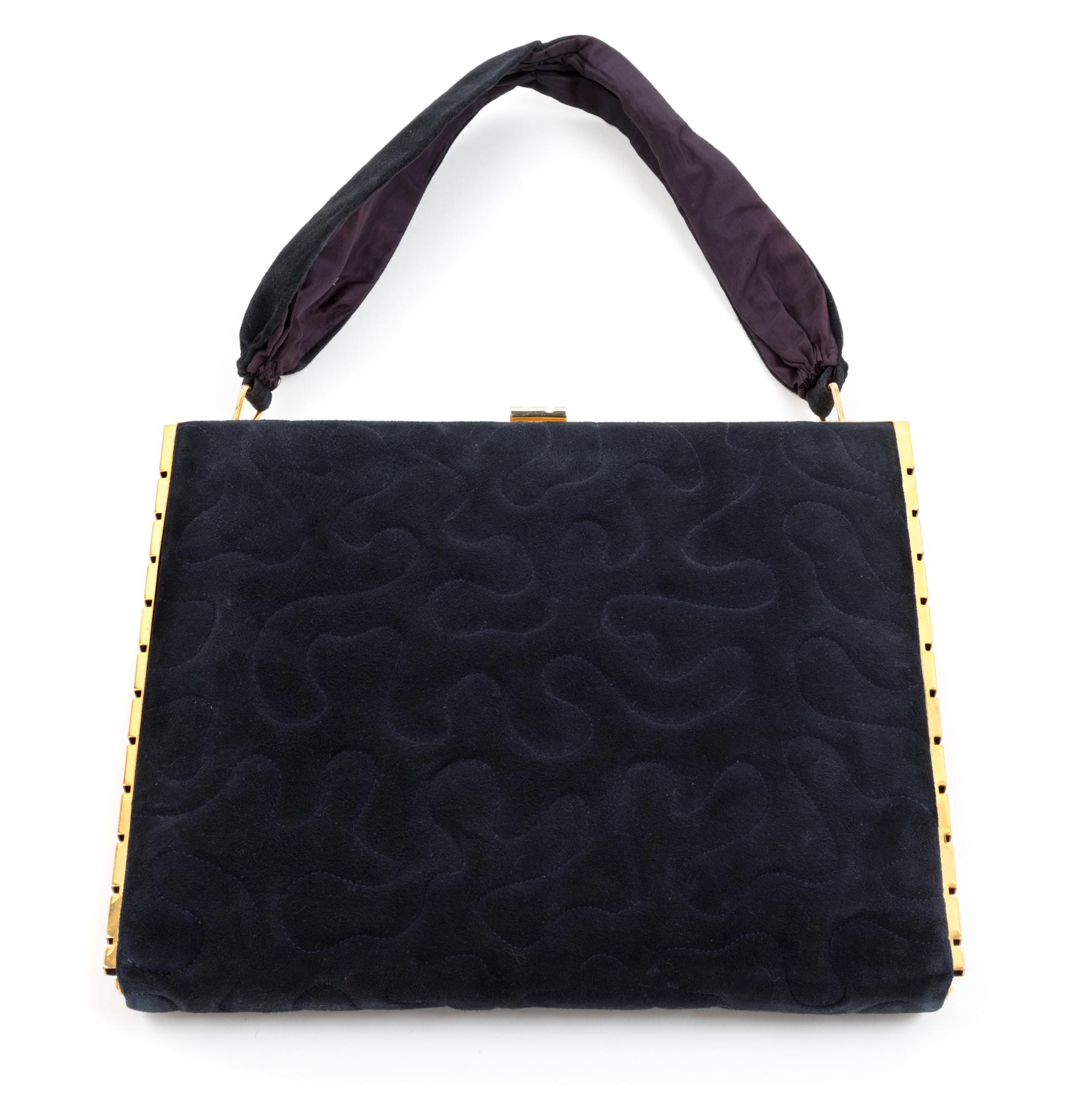 Industria Argentina Black Square Handbag, 1940s