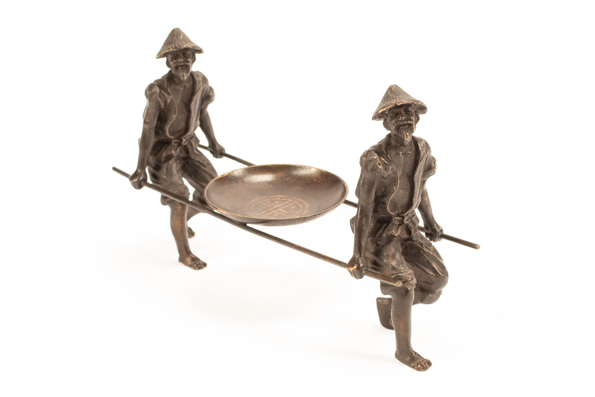 A Japanese Bronze Figural Stand