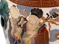 A Pair of Japanese Polychrome Enameled Earthenware Garden Seats
