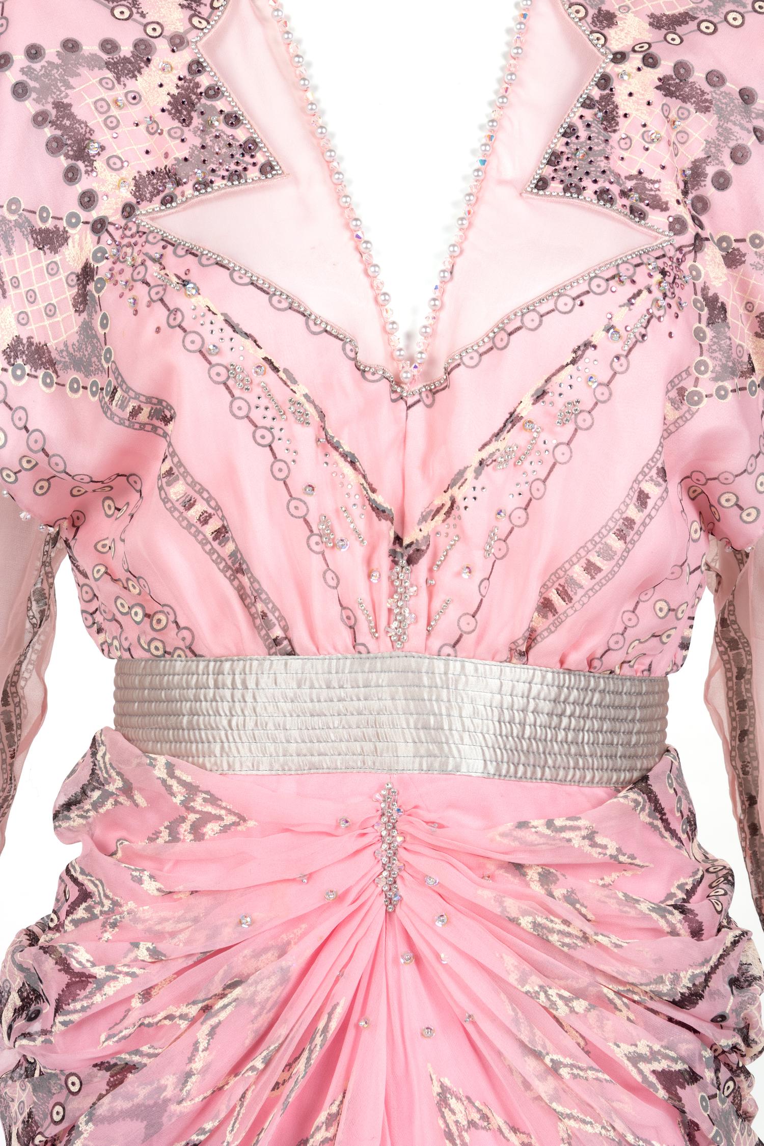 Zandra Rhodes Chiffon Evening Dress, c. 1985