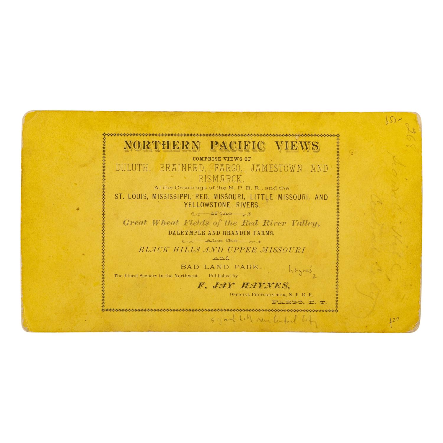Haynes, F. Jay (1853-1921). Stereoview of Signal Hill Near Central City, South Dakota.