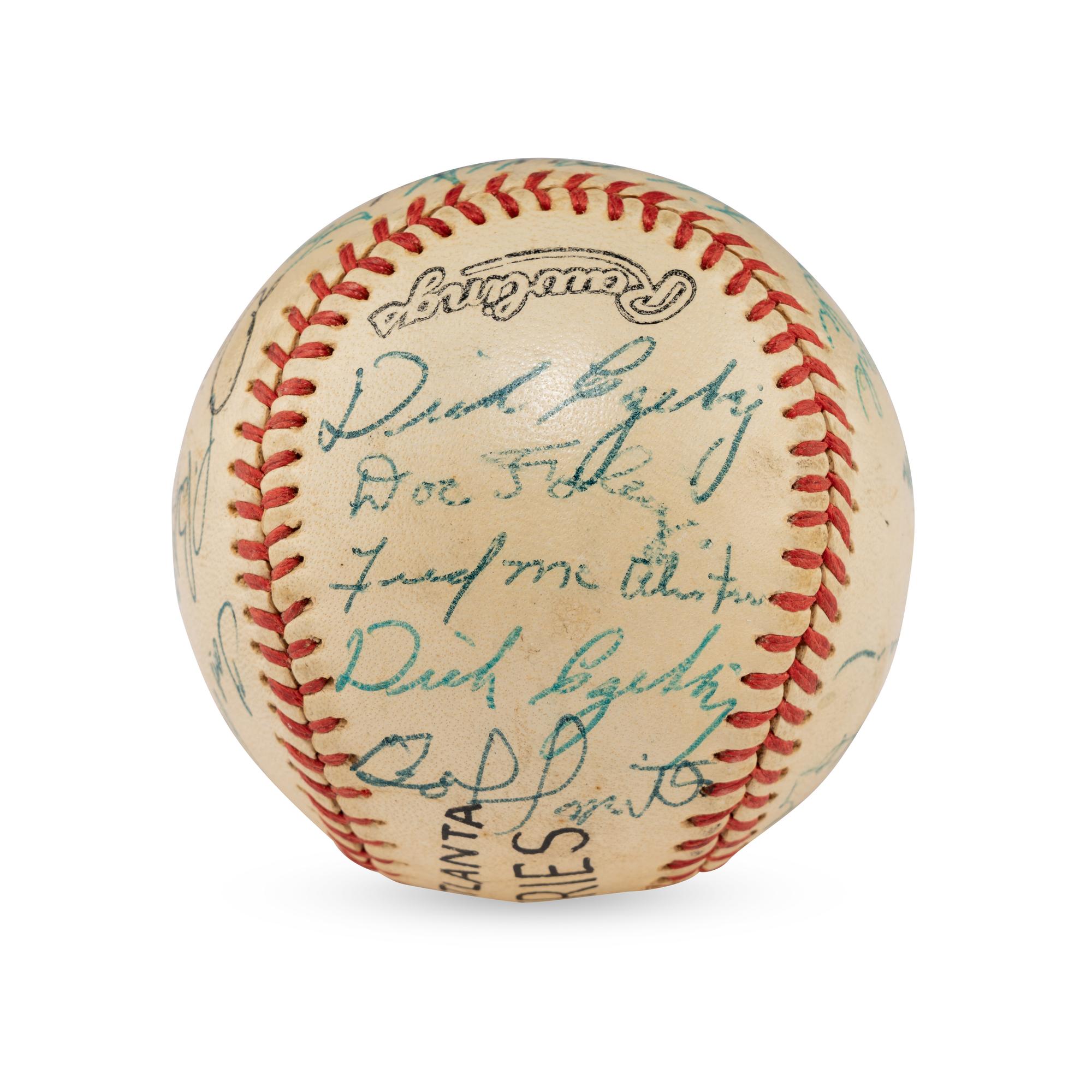 A 1956 Houston Buffs/Atlanta Crackers Multi Signed Baseball (JSA Letter of Authenticity)