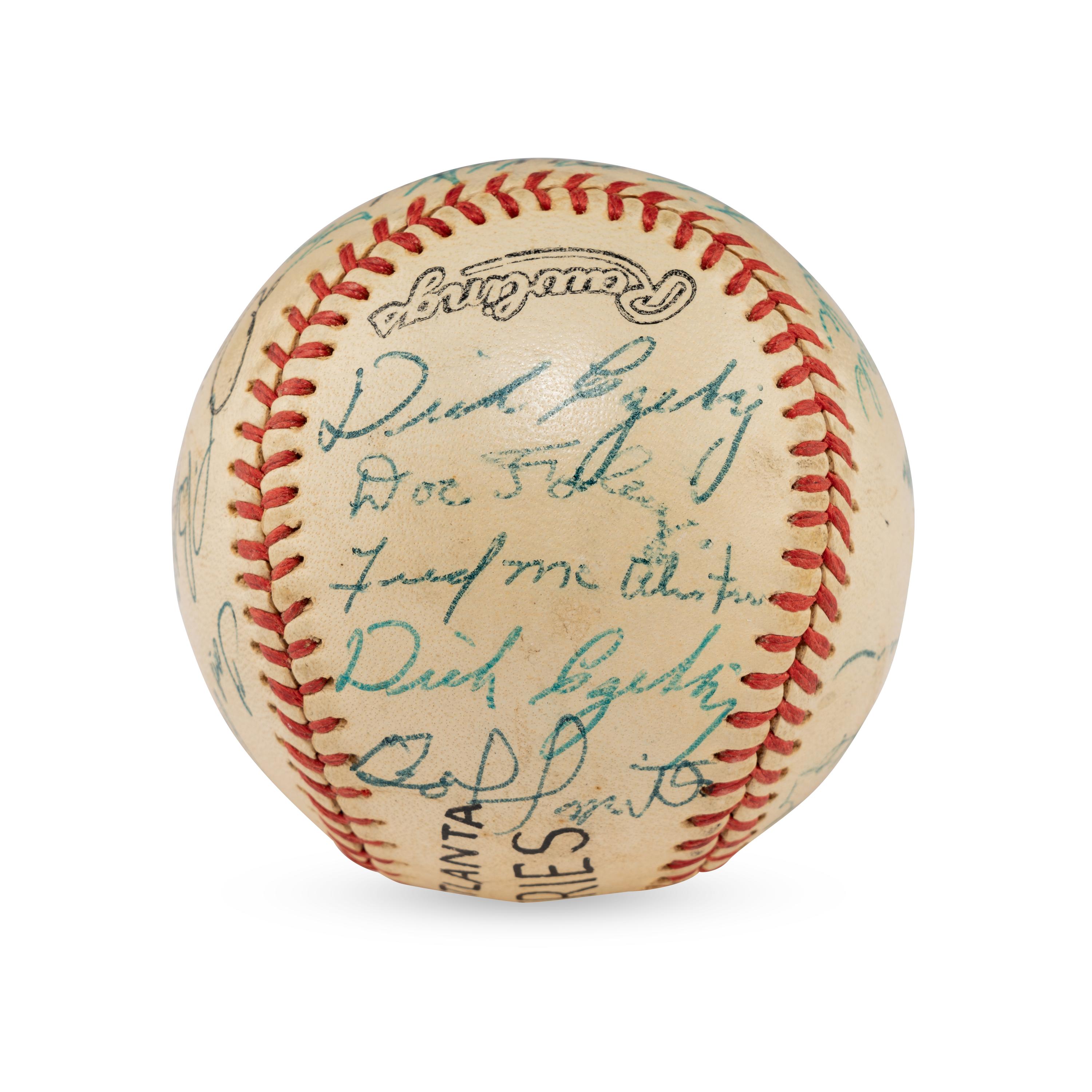 A 1956 Houston Buffs/Atlanta Crackers Multi Signed Baseball (JSA Letter of Authenticity)