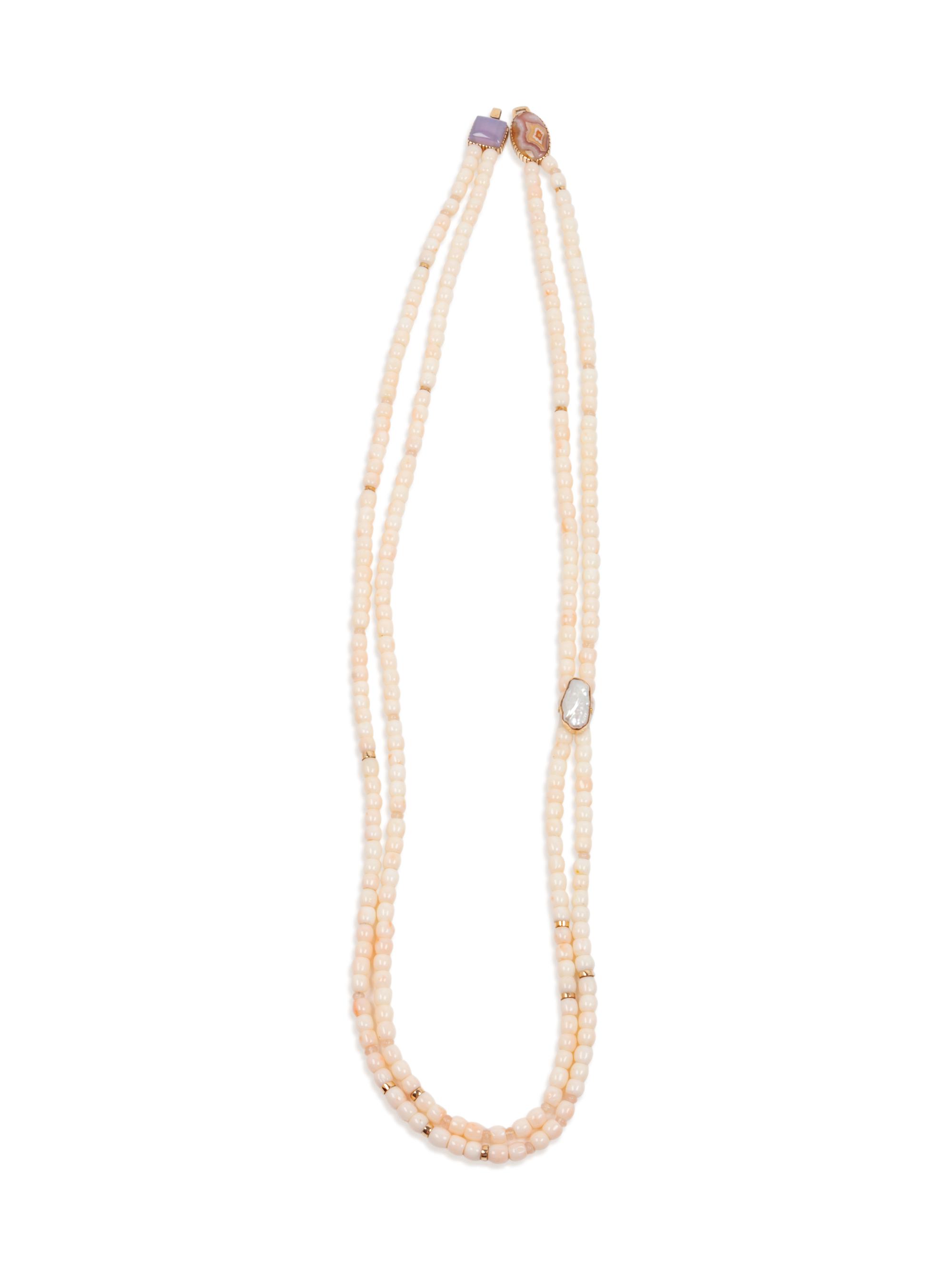 Double-Strand Necklace with 14k Gold