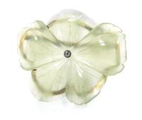 A Sterling Silver and Carved Hardstone Flower Brooch, 28.40 dwts.