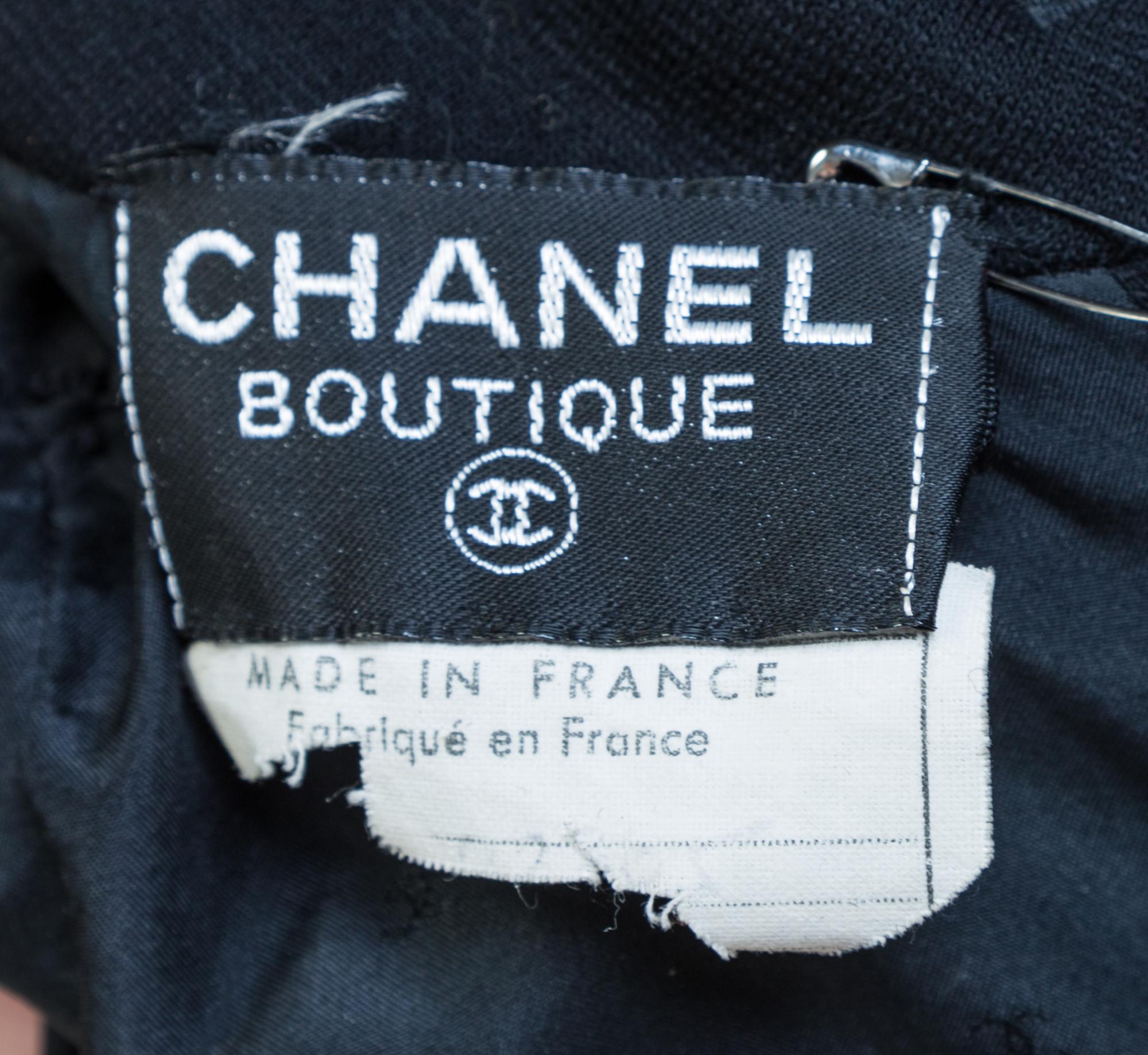 A Chanel Black Wool Dress, No size.
