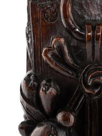 An English Carved Oak Figural Pilaster