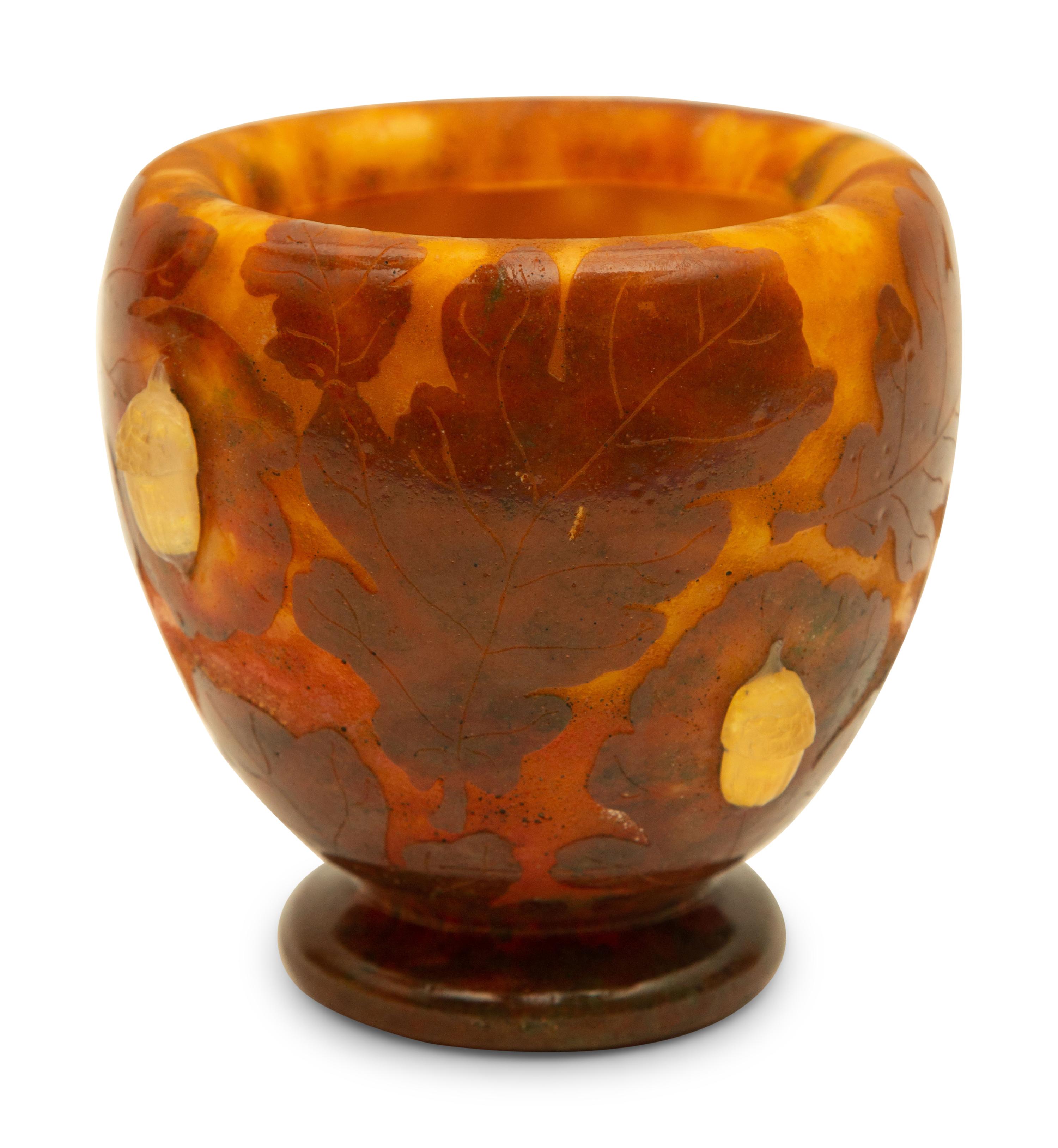 A Daum Feuilles d'Automne Glass Vase