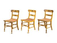 A Set of Six Painted Hitchcock Chairs