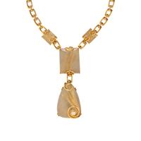 AMSTERDAM SAUER, RUTILATED QUARTZ AND YELLOW GOLD NECKLACE