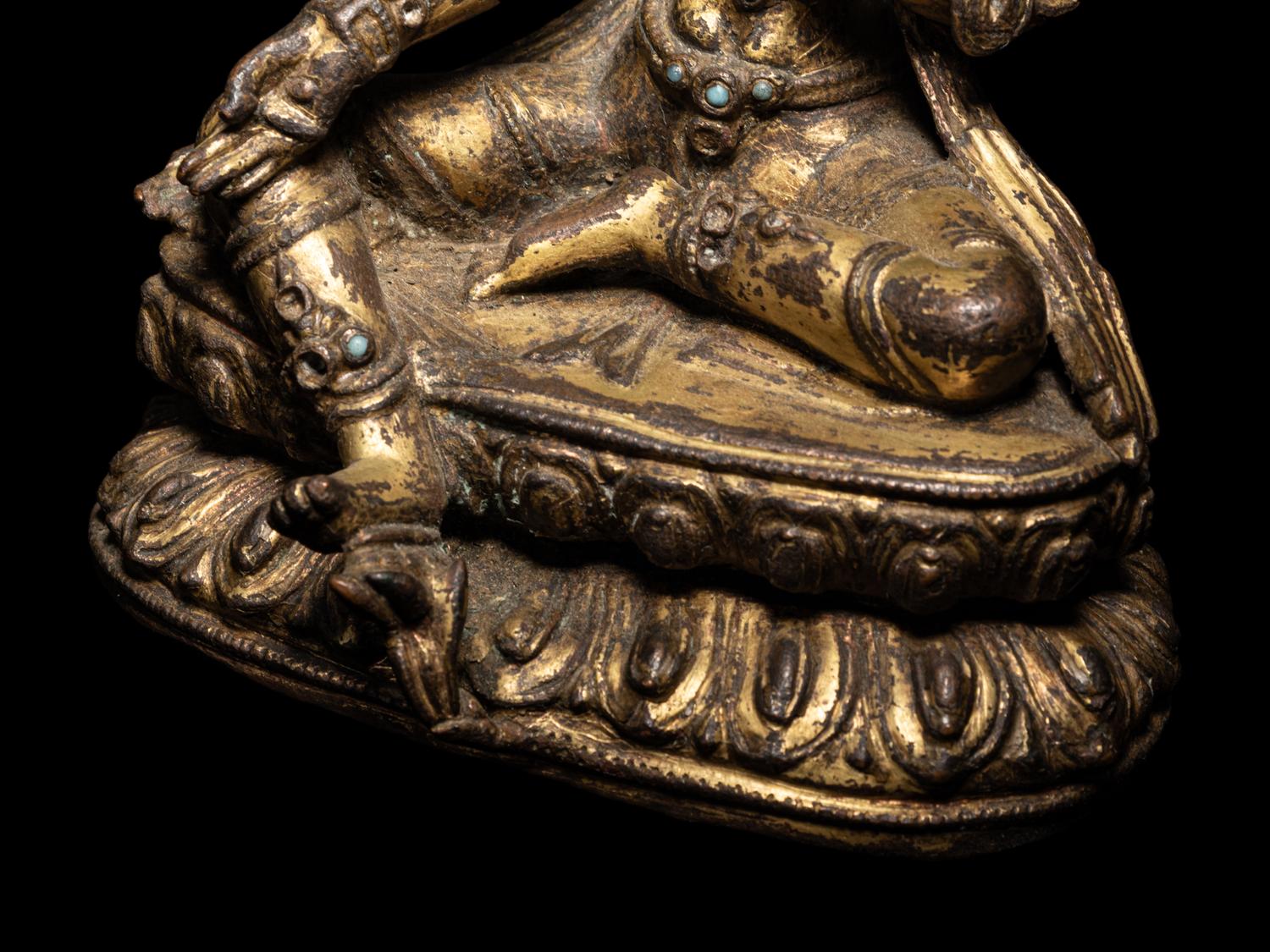 A Tibetan Gilt Bronze Seated Figure of Tara