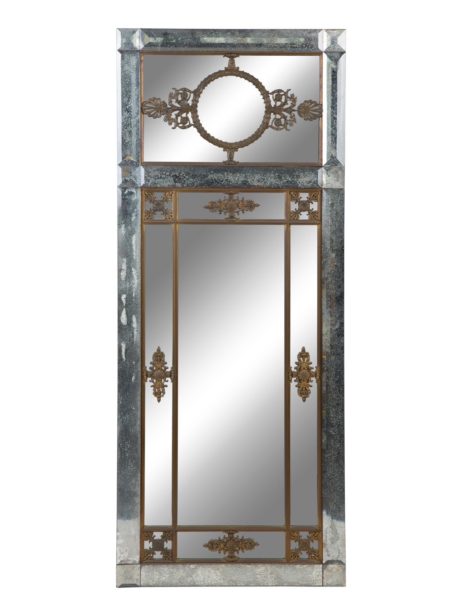 A French Directoire Style Pier Mirror with Bronze Mounts — 19th Century