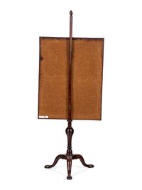 An English Needlepoint and Mahogany Fire Screen