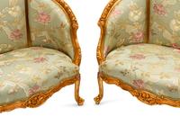 A Pair of Louis XV Style Giltwood Sofas