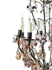 A Louis XV Style Iron and Glass Eight-Light Chandelier