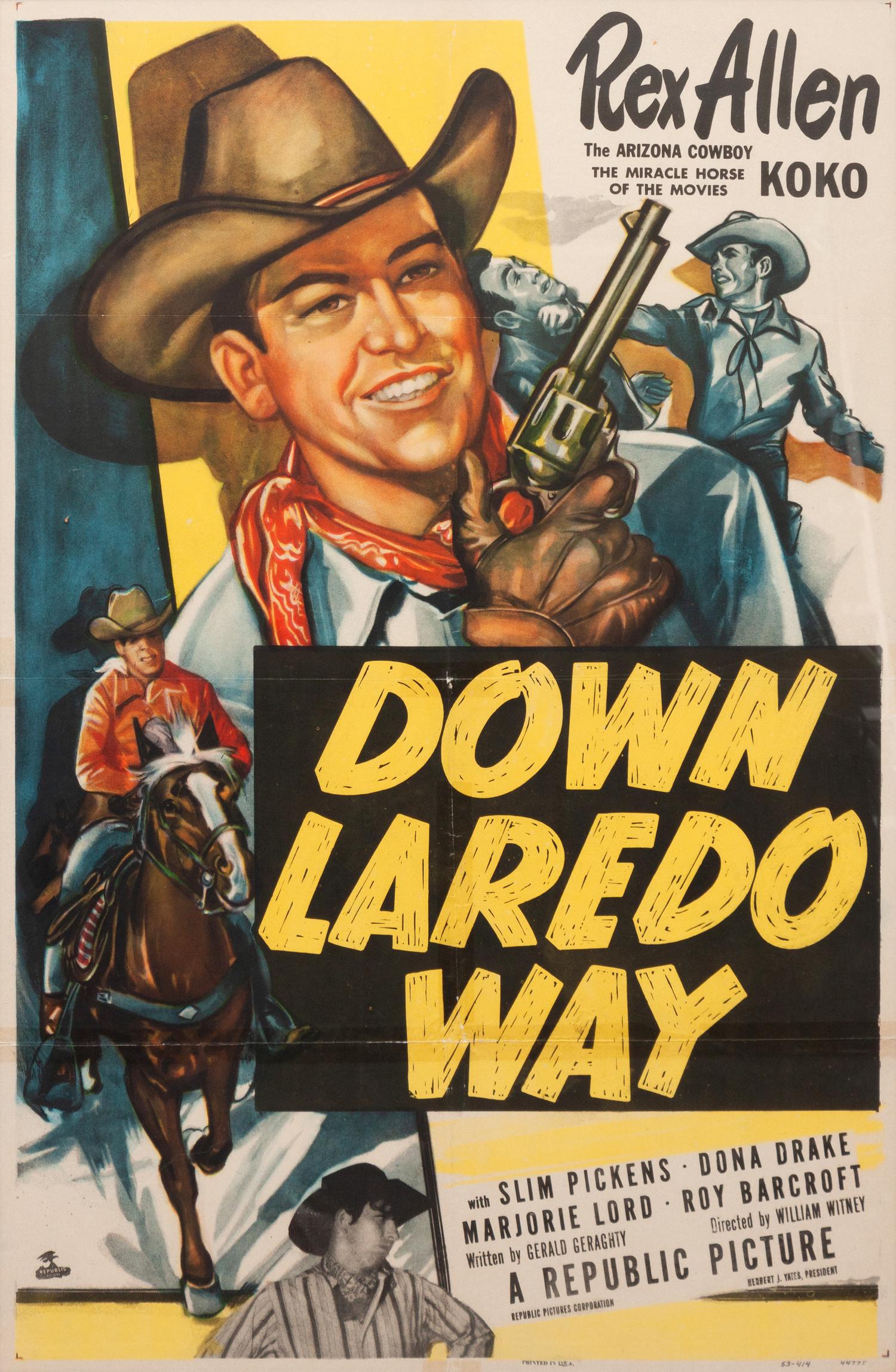 Vintage Movie Poster, Down Laredo Way
