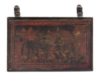 A Continental Painted Stool Height 19 x width 20 x depth 12 1/2 inches.