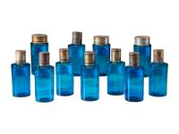Eleven Glass Apothecary Bottles