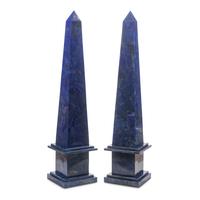 A Pair of Large Lapis Lazuli Obelisks