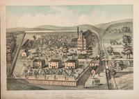 [CIVIL WAR]. KRAUS, C.A., artist. J.H. BUFFORD & SONS, lithographers. Confederate Prison Pen at Salisbury, North Carolina. Taken in 1864.