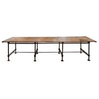 An Iron and Wood Industrial Table 134" W x 33" D x 30" H — France, First Half 20th Century