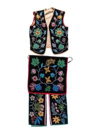 Anishinaabe Beaded Vest, Apron, and Leggings