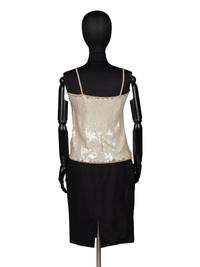 Halston Sequined Top and Chanel Skirt