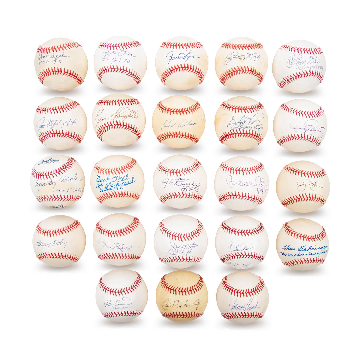 A Large Collection of Hall of Fame Signed Autograph Baseballs (23)