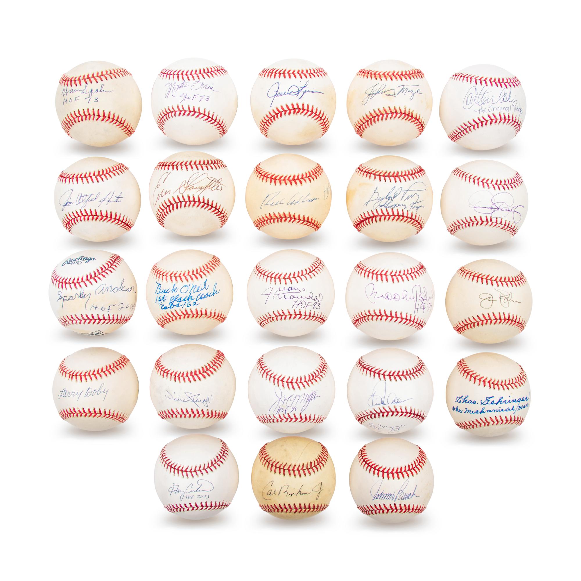 A Large Collection of Hall of Fame Signed Autograph Baseballs (23)