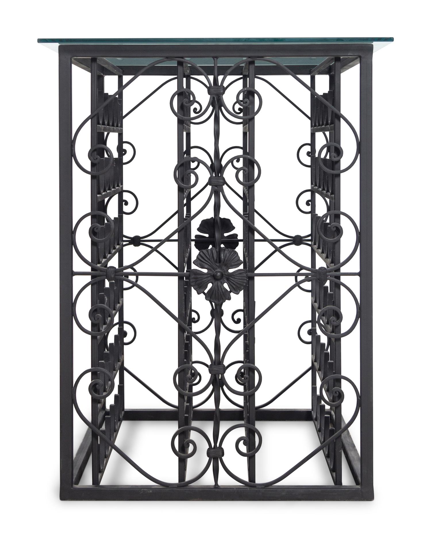 A Wrought-Iron 60-Bottle Wine Rack