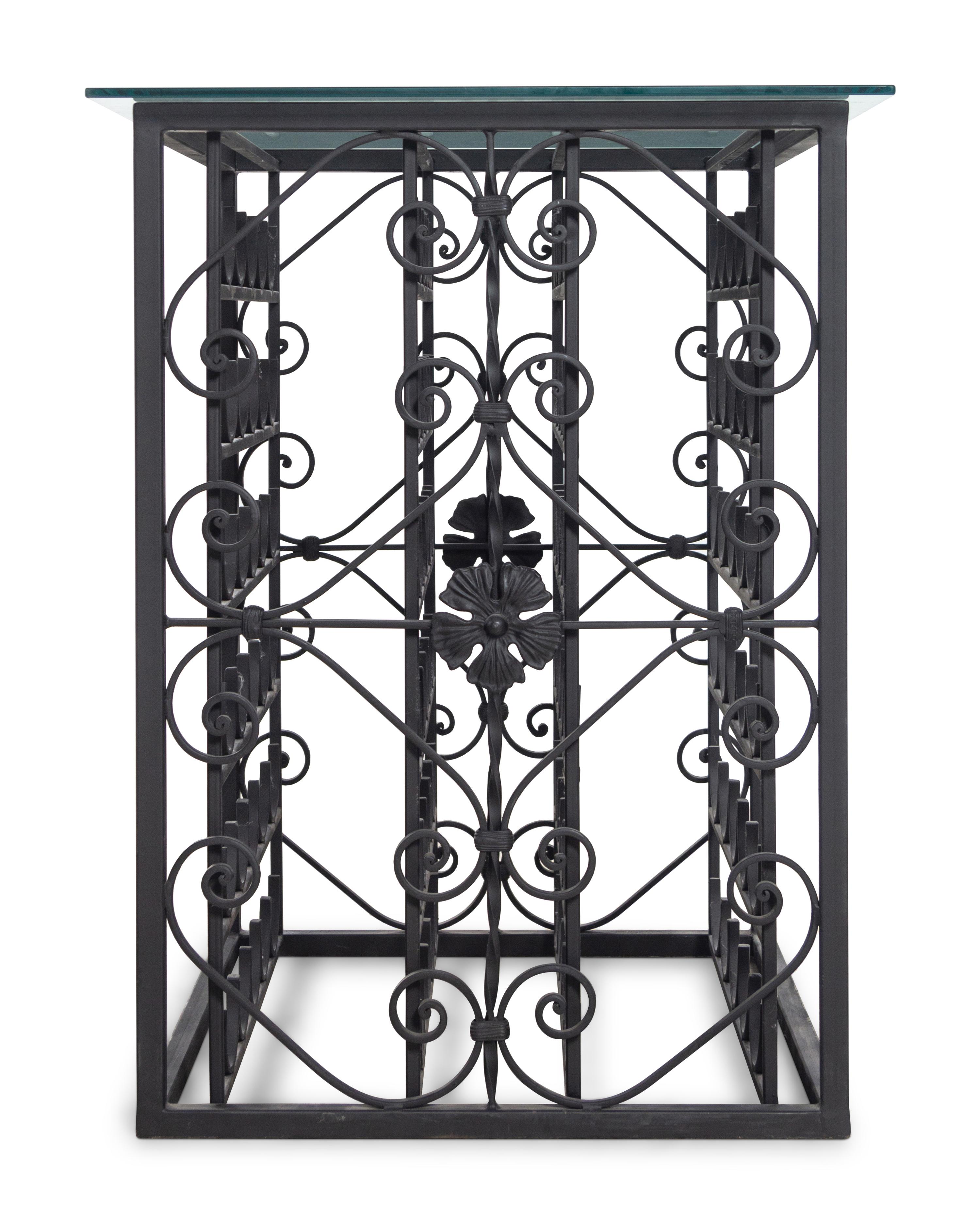 A Wrought-Iron 60-Bottle Wine Rack