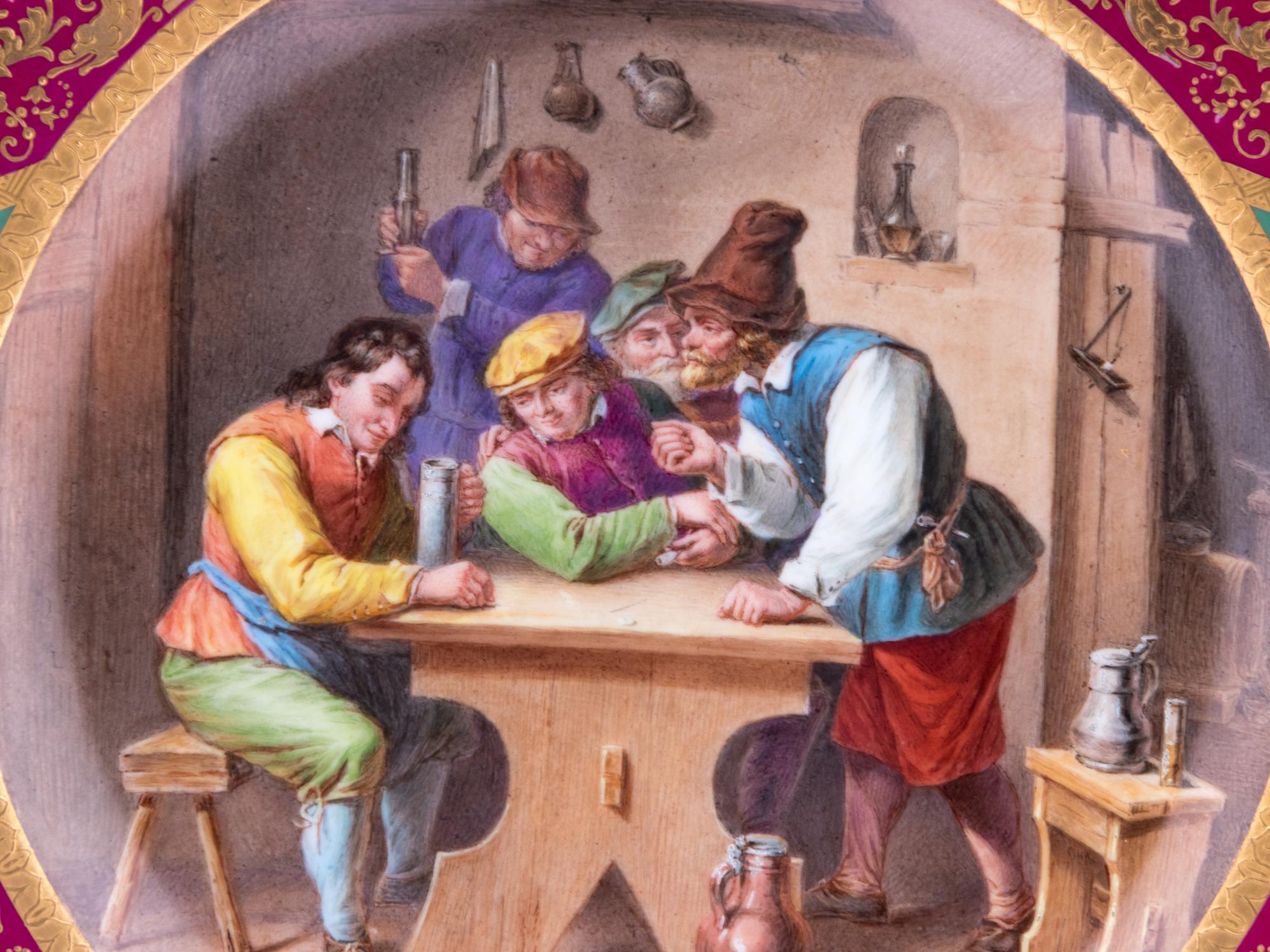 A Continental Painted and Parcel Gilt Porcelain Cabinet Plate