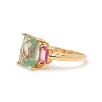 GREEN AND PINK TOPAZ RING