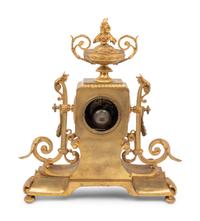 A Louis XVI Style Gilt Bronze Mantel Clock
