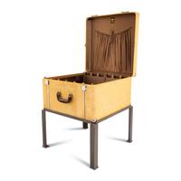 A Wheary Streamgard Travel Case Adapted as a Side Table