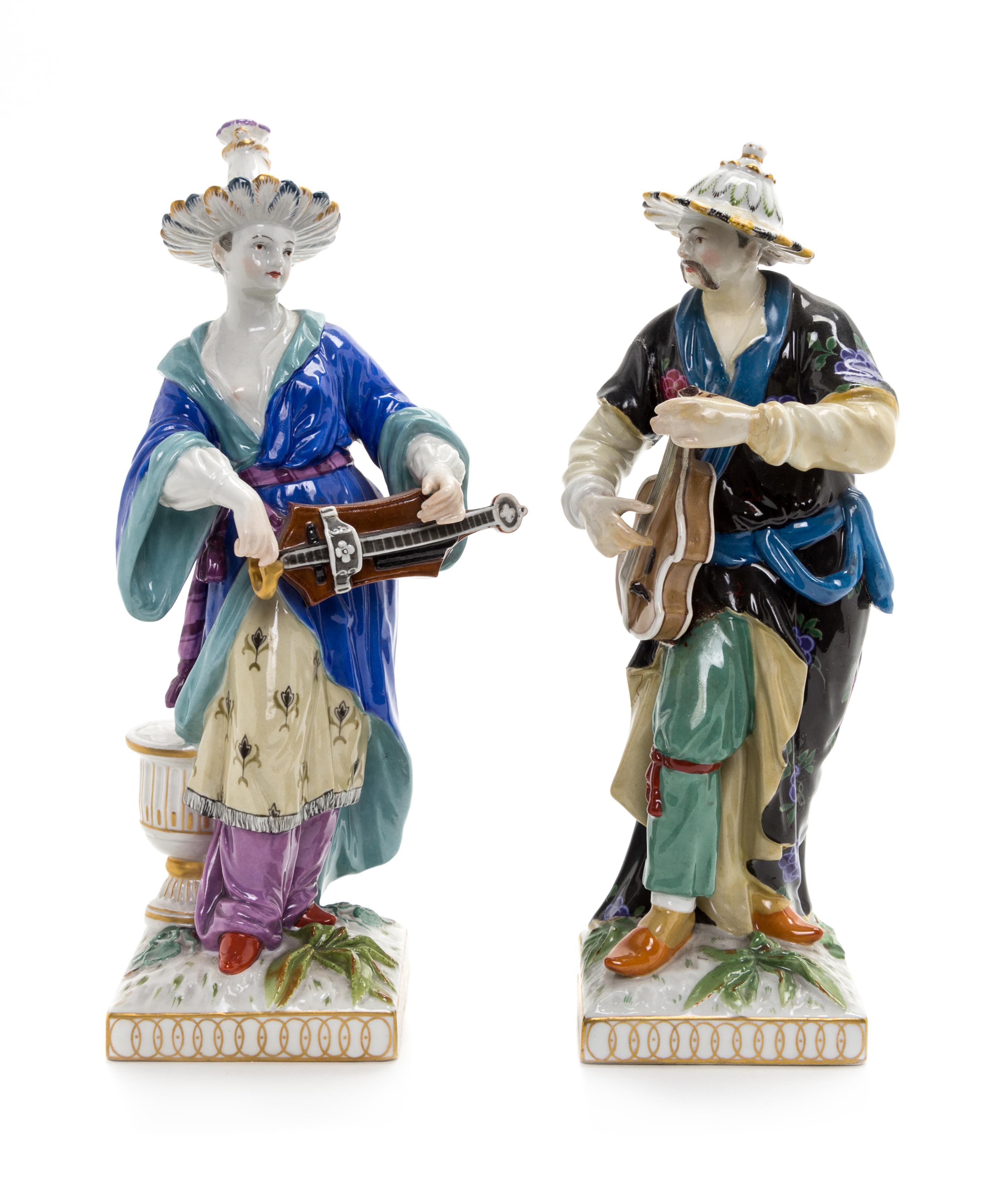 A Pair of Berlin (K.P.M.) Porcelain Figures Height of tallest 9 1/2 inches. — 19TH/20TH CENTURY