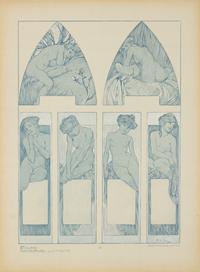 MUCHA, Alphonse (1860-1939). Figures Décoratives. Paris: Librairie Centrale des Beaux-Arts, [n.d.]. COMPLETE SET OF 40 LITHOGRAPHS.