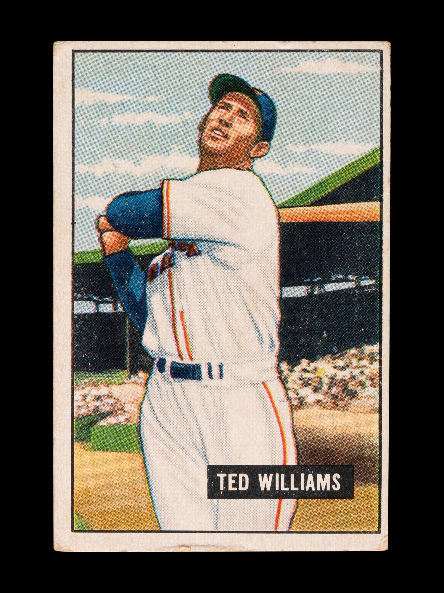 A 1951 Bowman Ted Williams Baseball Card No. 165