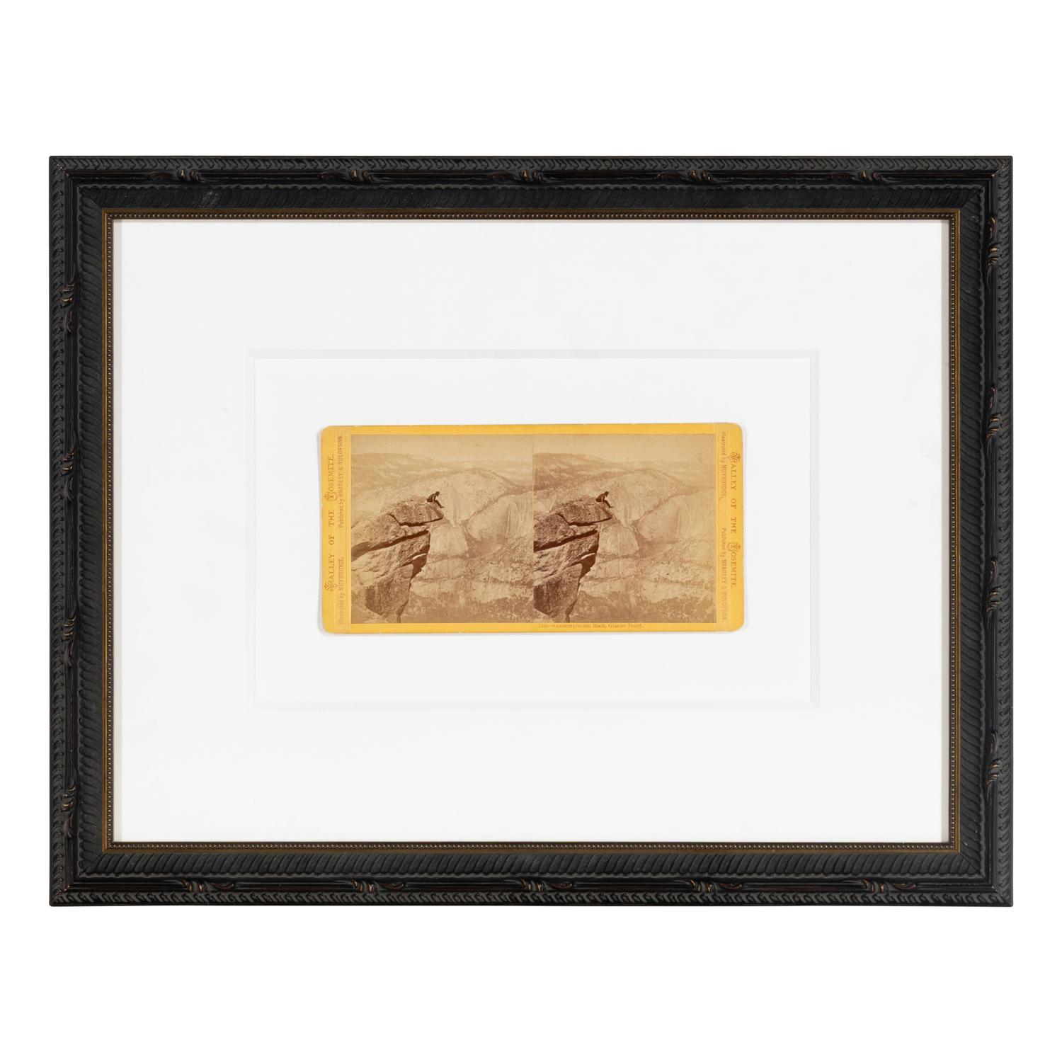 Muybridge, Eadweard (1830-1904). Stereoview of Contemplation Rock, Glacier Point from Valley of the Yosemite . 1872.