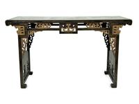 A Chinese Black and Gilt Lacquer Console Table — 20TH CENTURY