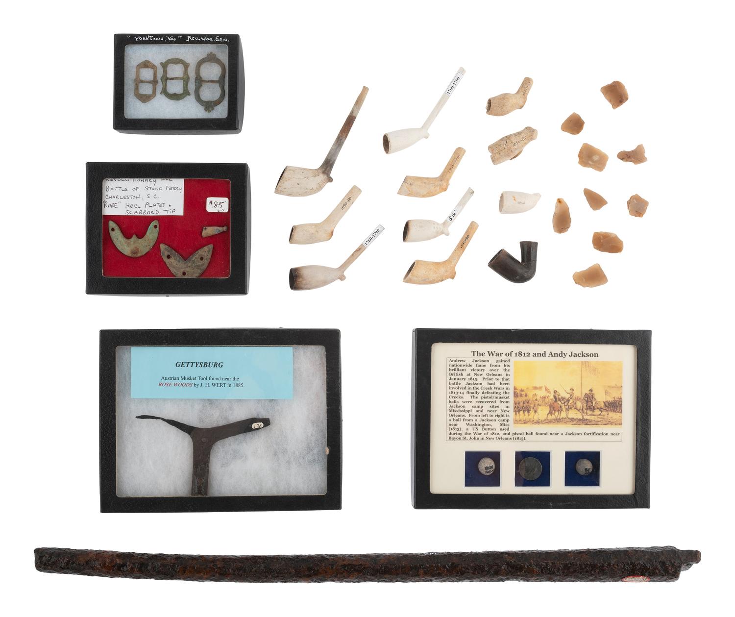 [MILITARIA]. Large collection of excavated relics from American battlefields. Ca 18th-19th century.
