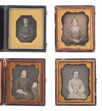 [EARLY PHOTOGRAPHY]. 26 sixth plate daguerreotypes of girls and young ladies.