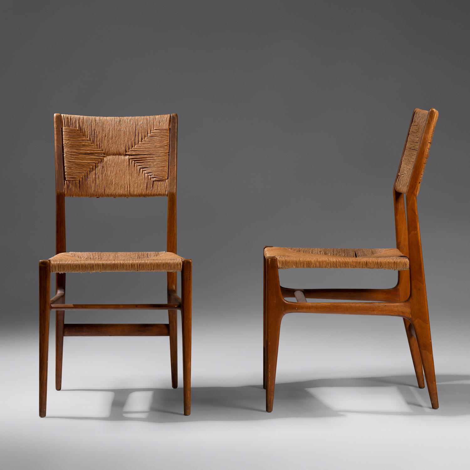 Pair of Leggera Hardwood Side Chairs, designed 1952 Cassina, Italy