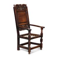 A William and Mary Oak Armchair