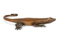 An Austrian Cold Painted Bronze Figure of a Lizard — 20th Century