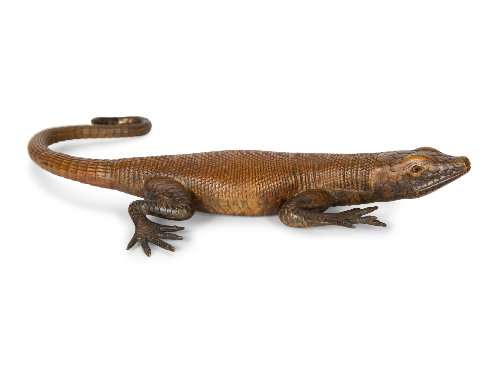 An Austrian Cold Painted Bronze Figure of a Lizard — 20th Century