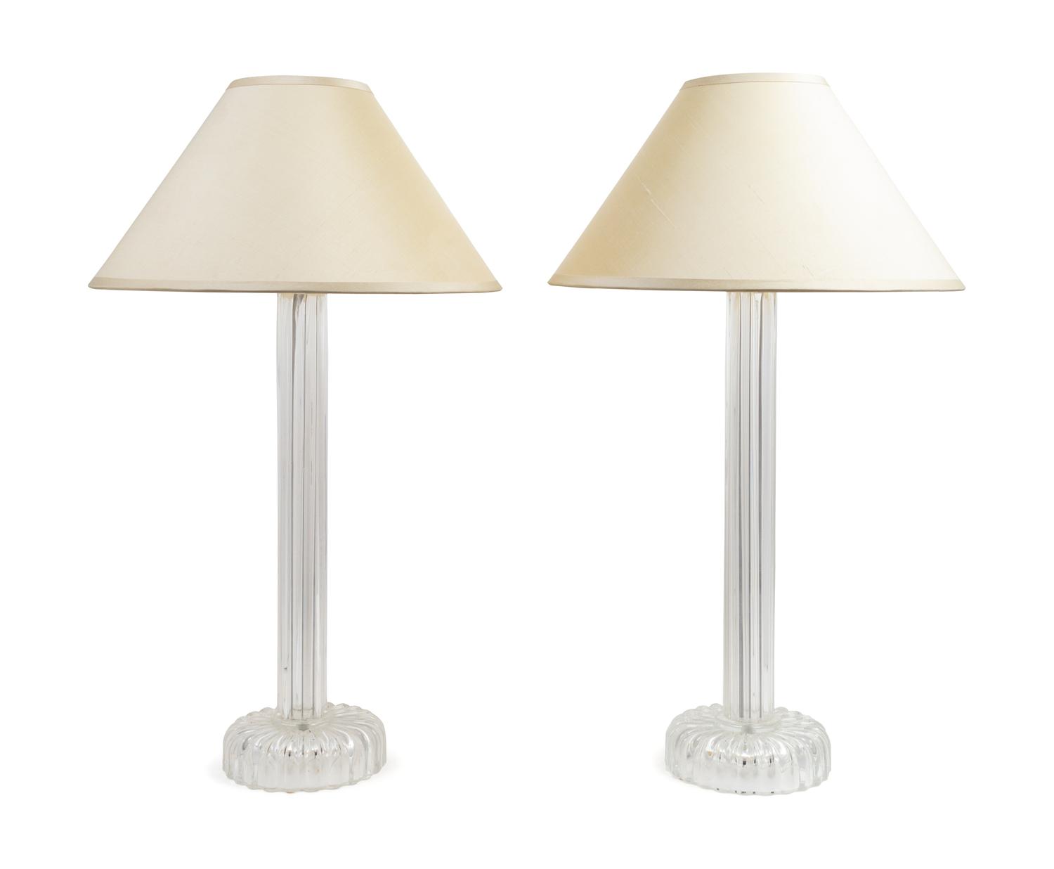A Pair of Crystal Table Lamps — 20th Century