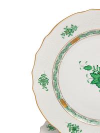 Two Sets of Herend Chinese Bouquet Green Plates