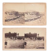 [CIVIL WAR]. Pair of stereoviews of Port Hudson, Louisiana, featuring earthworks and artillery.